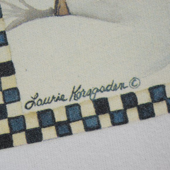 Laurie Korsgaden Snowman Sweatshirt XL Signed Wildside Cottagecore Grandma Chic - Picture 5 of 14